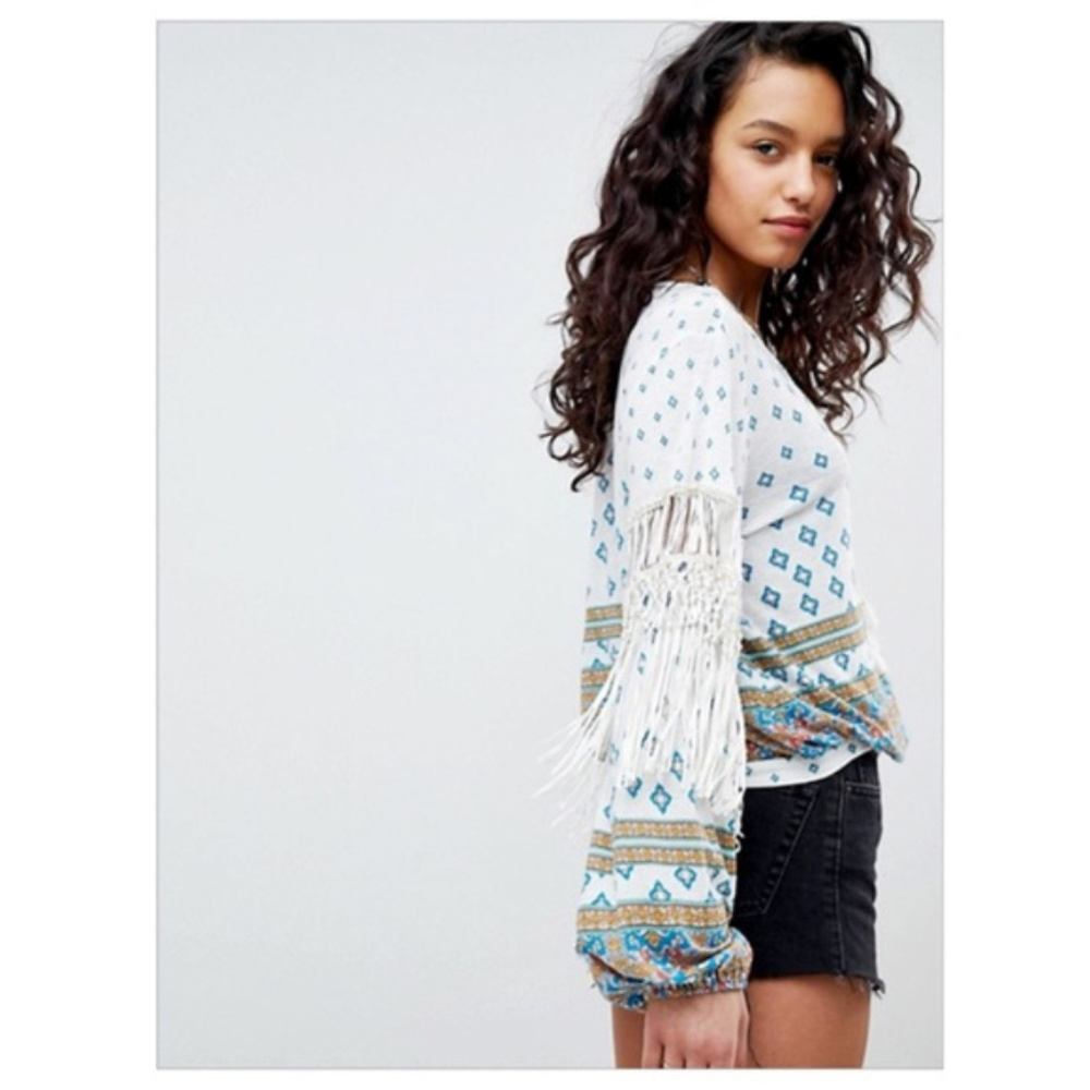 Free People Macra Maze Me Fringe Top